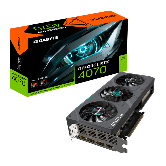 Видео карта GIGABYTE GeForce RTX 4070 EAGLE OC 12GB GDDR6X, 192-bit, HDMI, 3x DP