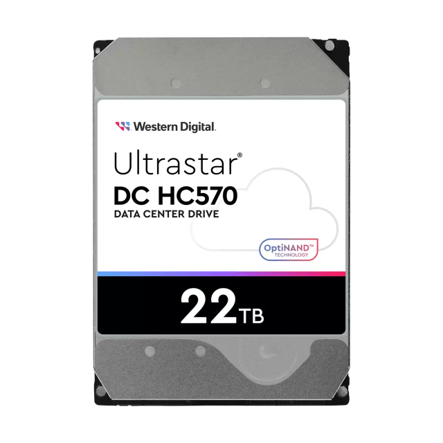 Твърд диск Western Digital Ultrastar DC HC570, 22TB, 7200RPM, SATA 6GB/s - WUH722222ALE6L4