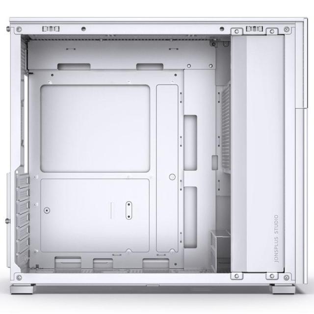 Кутия Jonsbo D41 Screen TG White, 1x USB 3.0, 1x USB-C, ATX/Micro ATX/Mini ITX/Mini DTX, преден екран, без захранване, бяла