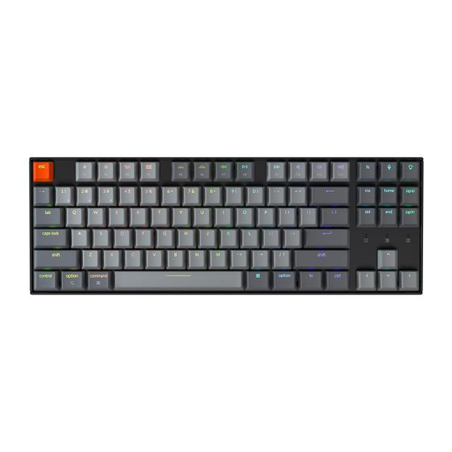 Геймърска Механична клавиатура Keychron K8 TKL Hot-Swappable Gateron Blue Switch RGB LED Plastic Frame