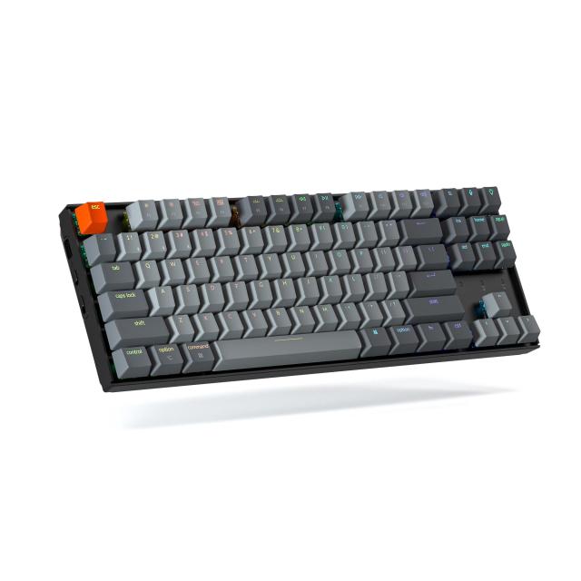 Геймърска Механична клавиатура Keychron K8 TKL Hot-Swappable Gateron Blue Switch RGB LED Plastic Frame