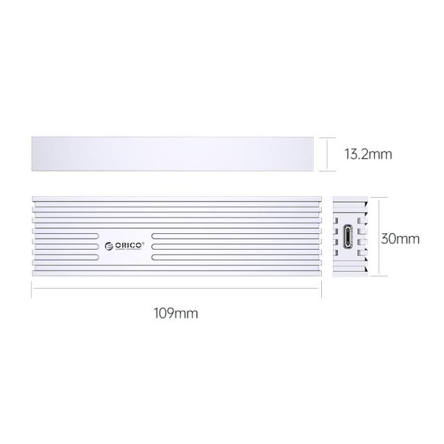 Кутия Orico за SSD, Storage - Case - M.2 NVMe M-key 10 Gbps Aluminum Heatsink Silver - FV35C3-G2-SV