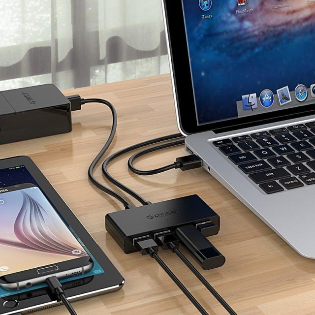 USB Хъб Orico 4 порта, 4x USB 3.0, USB 3.0 Type-A, черен