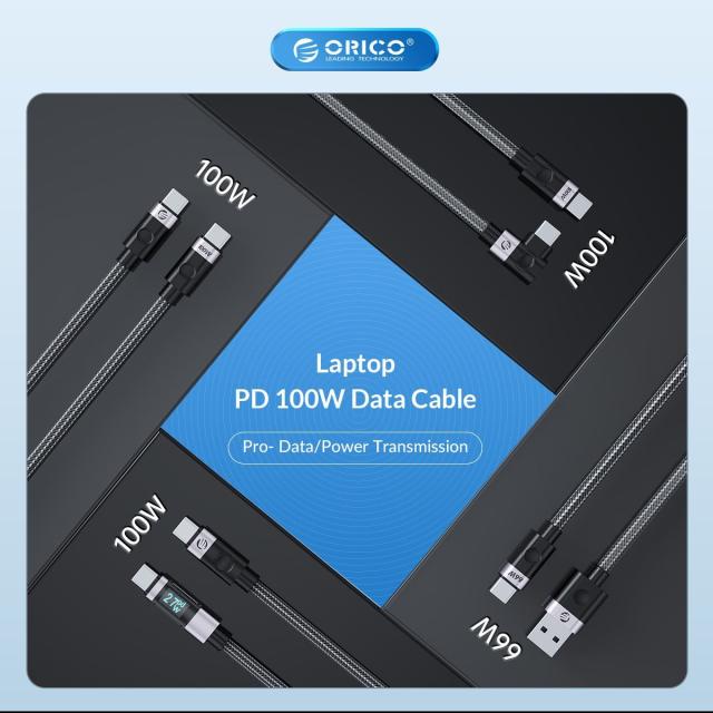 Кабел Orico USB C-to-C PD 100W Charging 0.5m Black