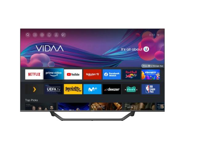 Телевизор Hisense 43" A7GQ, 4K Ultra HD 3840x2160, QLED, FALD,  Quantum Dot, HDR 10+, HLG, Dolby Vision, Dolby Atmos, Smart TV, WiFi 5GHz, WiFi Direct, BT, Anyview Cast,  3xHDMI, 2xUSB, LAN, CI+, DVB-T2/C/S2, Dark Grey