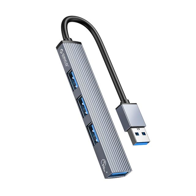 Хъб Orico USB3.0/2.0 HUB 4 port, Aluminum - AH-A13-GY
