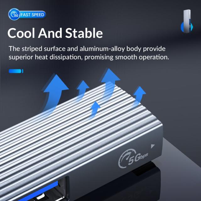 Хъб Orico USB3.0/2.0 HUB 3 port + card reader, Aluminum - AH-A12F-GY