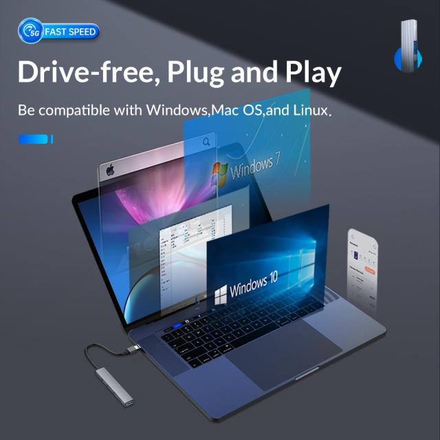 Хъб Orico USB3.0/2.0 HUB 3 port + card reader, Aluminum - AH-A12F-GY