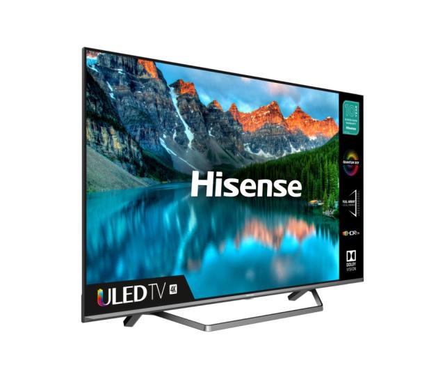 Телевизор Hisense 50" U7QF, 4K Ultra HD 3840x2160, ULED, FALD, Quantum Dot, HDR 10+, HLG, Dolby Vision,  Dolby Atmos, Sound by JBL, Smart TV, WiFi 5GHz, WiFi Direct, BT, DLNA, 4xHDMI, 2xUSB, LAN, CI+, DVB-T2/C/S2, Black/Silver