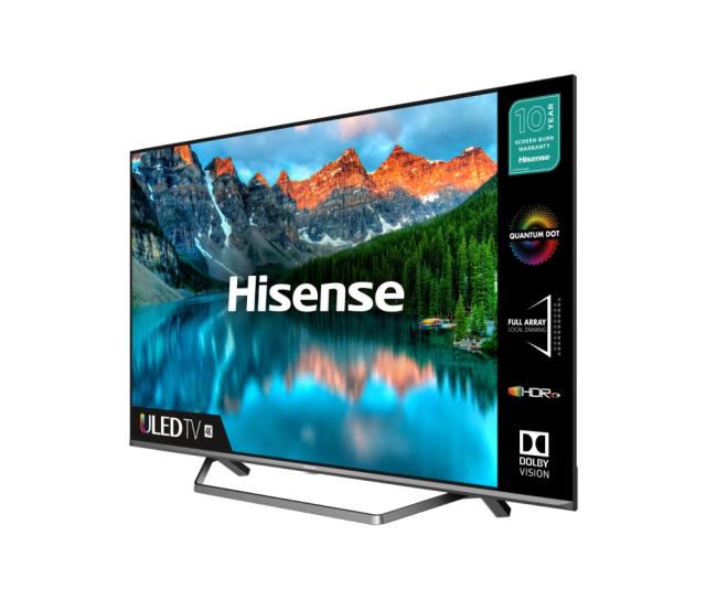 Телевизор Hisense 50" U7QF, 4K Ultra HD 3840x2160, ULED, FALD, Quantum Dot, HDR 10+, HLG, Dolby Vision,  Dolby Atmos, Sound by JBL, Smart TV, WiFi 5GHz, WiFi Direct, BT, DLNA, 4xHDMI, 2xUSB, LAN, CI+, DVB-T2/C/S2, Black/Silver