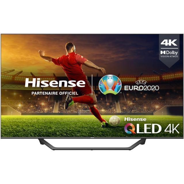 Телевизор Hisense 50" A7GQ, 4K Ultra HD 3840x2160, QLED, FALD,  Quantum Dot, HDR 10+, HLG, Dolby Vision, Dolby Atmos, Smart TV, WiFi 5GHz, WiFi Direct, BT, Anyview Cast,  3xHDMI, 2xUSB, LAN, CI+, DVB-T2/C/S2, Dark Grey
