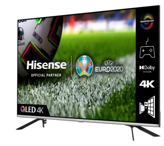 Телевизор Hisense 50" E76GQ, 4K Ultra HD 3840x2160, QLED, Quantum Dot, HDR 10+, HLG, Dolby Vision, Dolby Atmos, Smart TV, WiFi 5GHz, WiFi Direct, BT, DLNA, Gaming Mode, 1xHDMI2.1 eArc, 2xHDMI, 2xUSB, LAN, CI+, DVB-T2/C/S2, Black/Silver