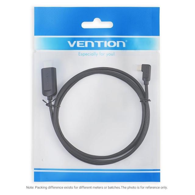 Кабел Vention Type-C 90° към HDMI 4K - 1.5 m, Black