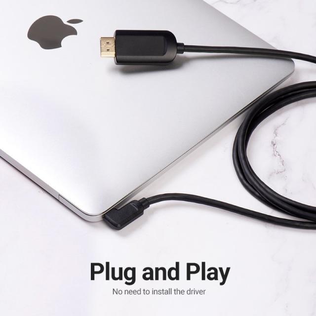 Кабел Vention Type-C 90° към HDMI 4K - 1.5 m, Black