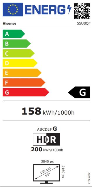 Телевизор Hisense 55" U8QF, 4K Ultra HD 3840x2160, ULED, FALD, Quantum Dot, 120Hz, HDR 10+, HLG, Dolby Vision, Dolby Atmos, Sound by JBL, Smart TV, WiFi 5GHz, WiFi Direct, BT, DLNA, 4xHDMI, 2xUSB, LAN, CI+, DVB-T2/C/S2, Black/Silver