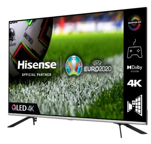 Телевизор Hisense 55" E76GQ, 4K Ultra HD 3840x2160, QLED, Quantum Dot, HDR 10+, HLG, Dolby Vision, Dolby Atmos, Smart TV, WiFi 5GHz, WiFi Direct, BT, DLNA, Gaming Mode, 1xHDMI2.1 eArc, 2xHDMI, 2xUSB, LAN, CI+, DVB-T2/C/S2, Black/Silver