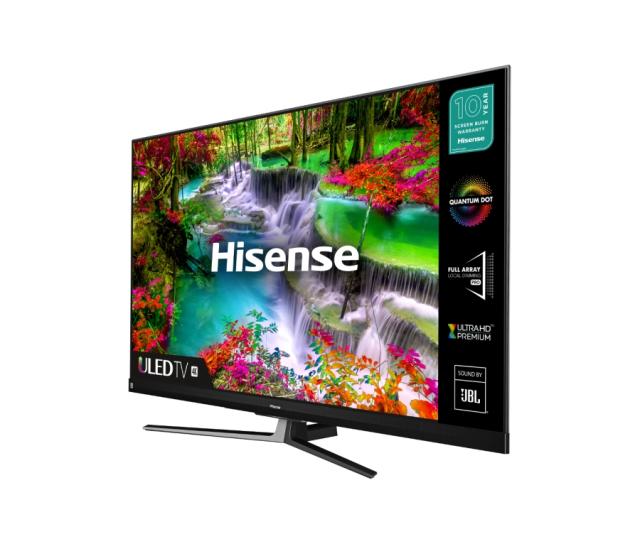 Телевизор Hisense 65" U8QF, 4K Ultra HD 3840x2160, ULED, FALD, Quantum Dot, 120Hz, HDR 10+, HLG, Dolby Vision, Dolby Atmos, Sound by JBL, Smart TV, WiFi 5GHz, WiFi Direct, BT, DLNA, 4xHDMI, 2xUSB, LAN, CI+, DVB-T2/C/S2, Black/Silver