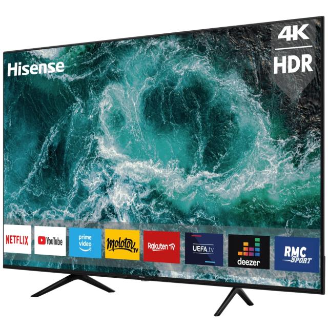 Телевизор Hisense 70" A7100F, 4K Ultra HD 3840x2160, DLED, HDR 10, HLG, Dolby Audio, DTS, Smart TV, WiFi, WiFi Direct, BT, 3xHDMI, 2xUSB, LAN, CI+, DVB-T2/C/S2, Black