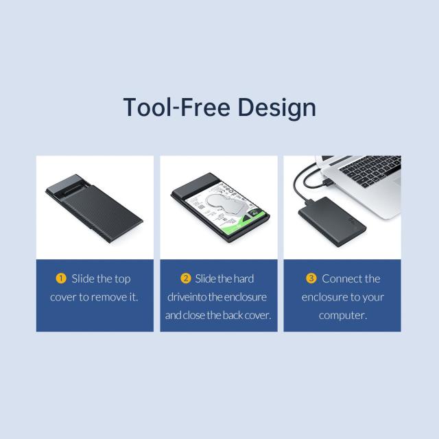 Кутия Orico, 2.5", SSD, HDD Storage - Case - 2.5 inch USB3.0 - 2521U3-BK-EP