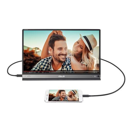Монитор Asus ZenScreen Go MB16AP, 15.6" (39.6cm) IPS панел, Full HD, 220 cd/m2, USB-C, 7800mAh батерия