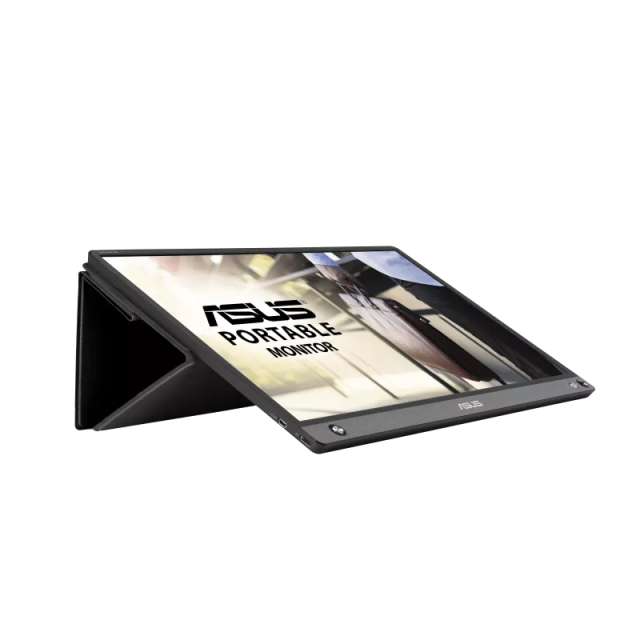 Монитор Asus ZenScreen MB16AHP, преносим, 15.6" (39.62 cm) IPS панел, Full HD, 250 cd/m2, Micro HDMI, USB Type-C