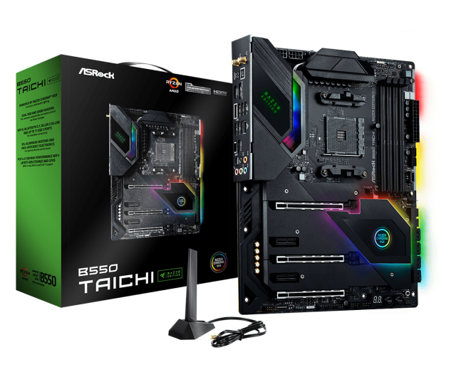 Дънна платка ASROCK B550 TAICHI RYZER EDITION WiFi AM4, 4xDDR4 6xSATA3 RAID, HDMI/DP, 2xM2, Wi-Fi 6, ATX