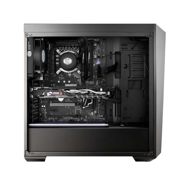 Кутия Cooler Master MasterBox Lite 5, ARGB with controll, 2x USB 3.2, 1x 3.5mm Audio Jack, 1x 3.5mm Mic Jack, ATX/Micro-ATX/Mini-ITX, черна
