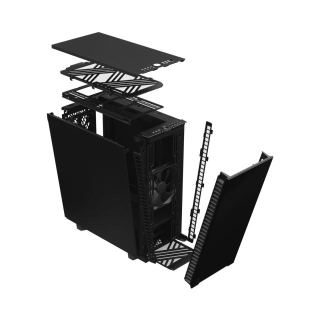 Кутия Fractal Design Define 7 Compact Black Solid, Middle Tower, USB 3.1 Gen 2 Type-C, 2 x USB 3.0, 2 x USB 2.0, ATX/mATX/mITX