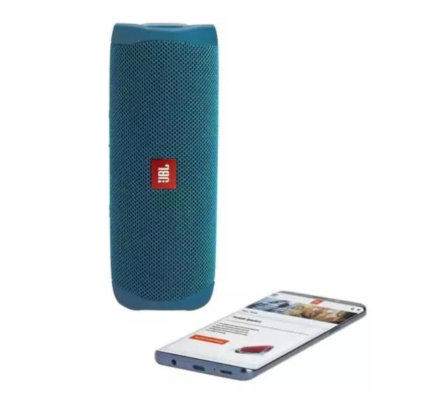 Тонколона JBL Flip 5 BLUE, 20W RMS, Bluetooth, влагоустойчива (IPX7), Син
