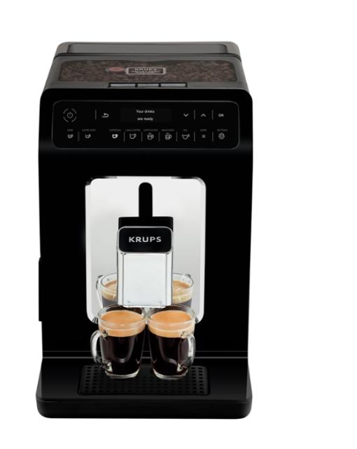 Кафемашина Krups EA890810, Evidence Fully Auto Espresso Machine, 1450W, Led display, 2.3l water tank, black/chrome