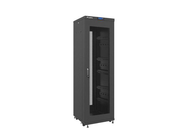 Комуникационен шкаф Lanberg rack cabinet 19" free-standing 37U / 600x600 self-assembly flat pack with mesh door LCD, black
