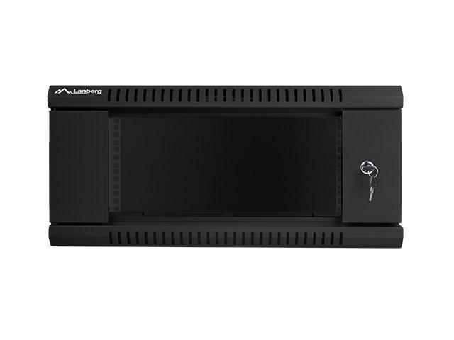 Комуникационен шкаф Lanberg rack cabinet 19” wall-mount 4U / 600x450 for self-assembly (flat pack), black