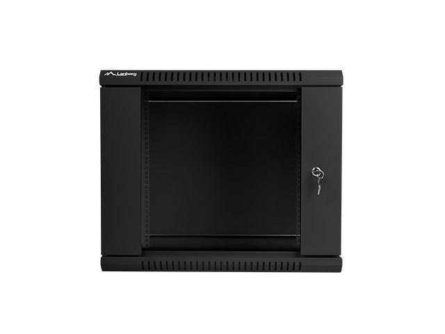 Комуникационен шкаф Lanberg rack cabinet 19” wall-mount 9U / 600x450 for self-assembly (flat pack), black