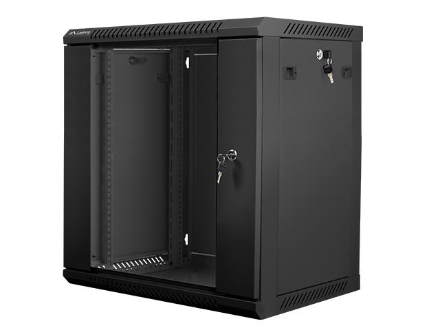 Комуникационен шкаф Lanberg rack cabinet 19'' wall-mount 12U / 600x450 for self-assembly (flat pack), black