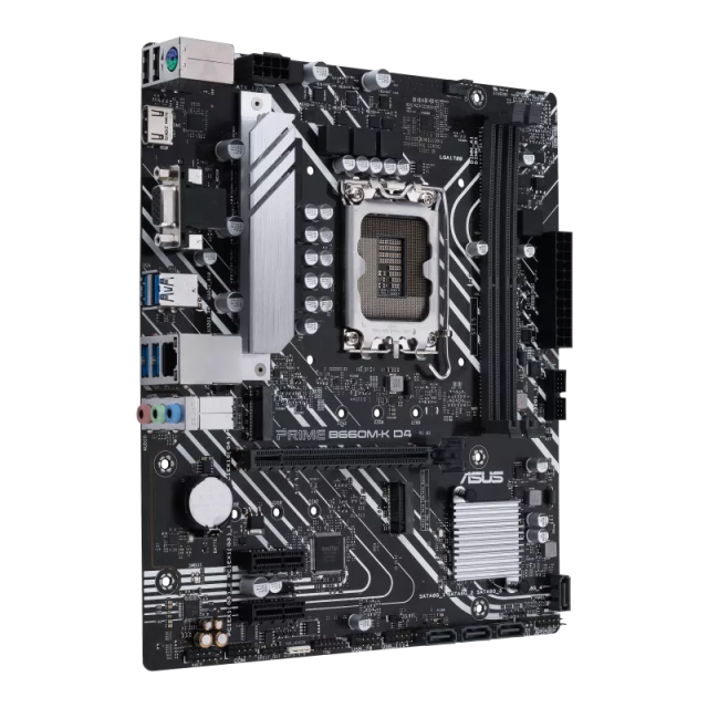 Дънна платка Asus Prime B660M-K D4, B660, LGA 1700, DDR4, PCI-E 4.0, 2x M.2, 4x SATA 6Gb/s, 4x USB 3.2 Gen 1, HDMI, VGA, Micro ATX
