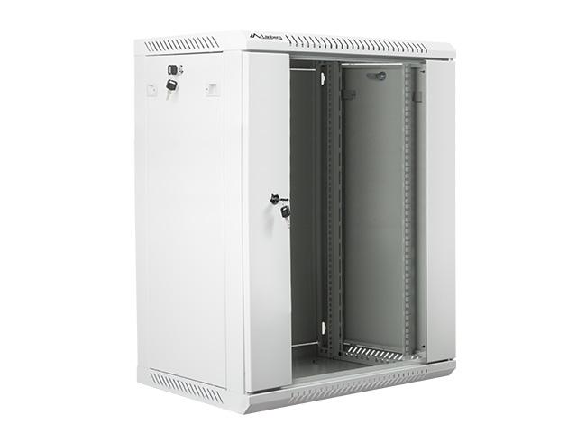 Комуникационен шкаф Lanberg rack cabinet 19” wall-mount 15U / 600x450 for self-assembly (flat pack), grey