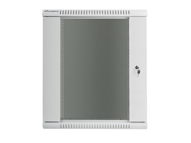 Комуникационен шкаф Lanberg rack cabinet 19” wall-mount 15U / 600x450 for self-assembly (flat pack), grey