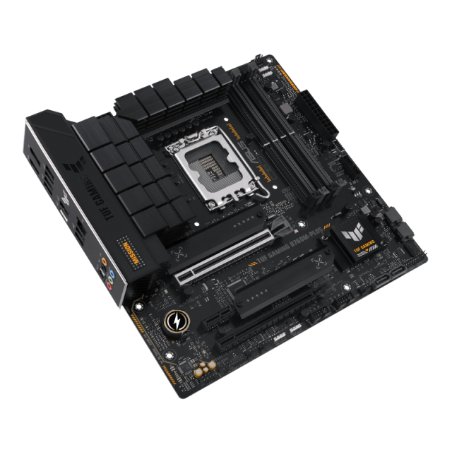 Дънна платка ASUS TUF GAMING B760M-PLUS, B760, LGA 1700, DDR5, PCI-E 5.0, 2x M.2, 4x SATA 6Gb/s, HDMI, DP, mATX
