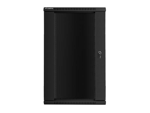 Комуникационен шкаф Lanberg rack cabinet 19” wall-mount 22U / 600x450 for self-assembly (flat pack), black