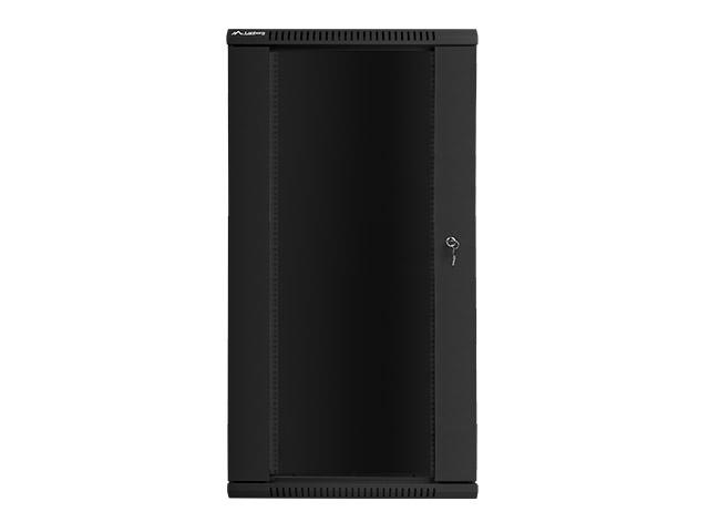 Комуникационен шкаф Lanberg rack cabinet 19” wall-mount 27U / 600x450 for self-assembly (flat pack), black