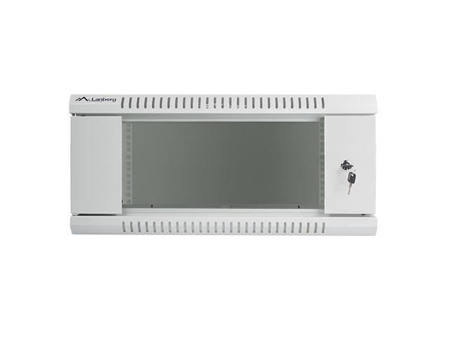 Комуникационен шкаф Lanberg rack cabinet 19” wall-mount 4U / 600x600 for self-assembly (flat pack), grey