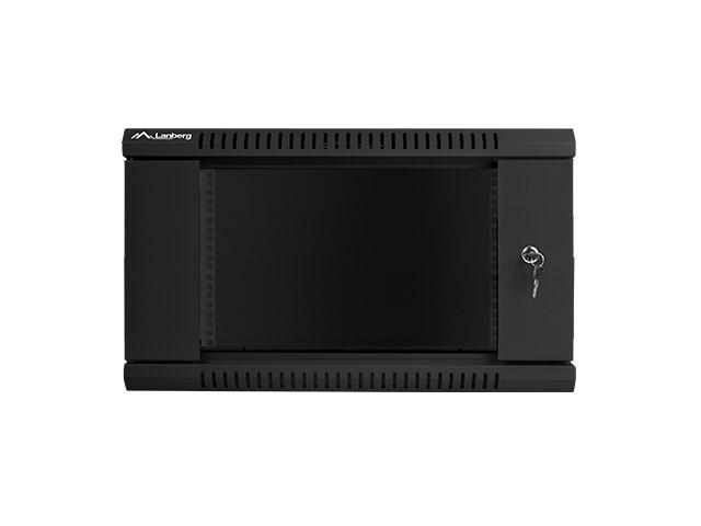 Комуникационен шкаф Lanberg rack cabinet 19” wall-mount 6U / 600x600 for self-assembly (flat pack), black