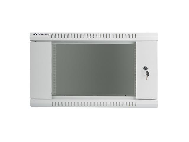 Комуникационен шкаф Lanberg rack cabinet 19” wall-mount 6U / 600x600 for self-assembly (flat pack), grey