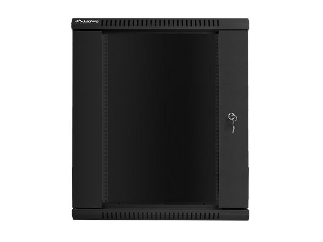 Комуникационен шкаф Lanberg rack cabinet 19” wall-mount 15U / 600x600 for self-assembly (flat pack), black