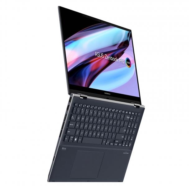Лаптоп Asus Zenbook Pro 15 Flip UP6502ZD-OLED-M731X, Intel Core i7-12700H 14C (2.3/4.7GHz, 24 MB Cache), 15.6" (39.62 cm) 2.8K OLED 120Hz Touchscreen Display, Intel Arc A370M 4GB, 16GB LDDR5, 1TB SSD, Windows 11 Pro