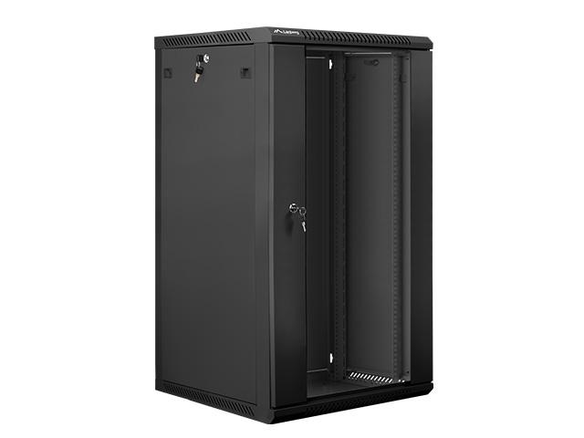 Комуникационен шкаф Lanberg rack cabinet 19” wall-mount 22U / 600x600 for self-assembly (flat pack), black