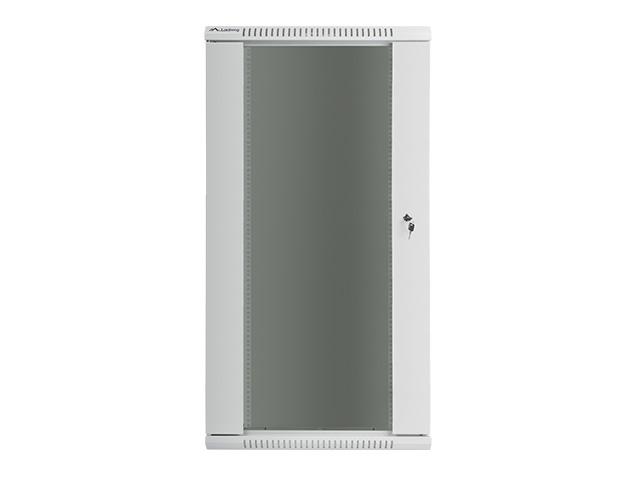 Комуникационен шкаф Lanberg rack cabinet 19" wall-mount 27U / 600x600 for self-assembly (flat pack), grey