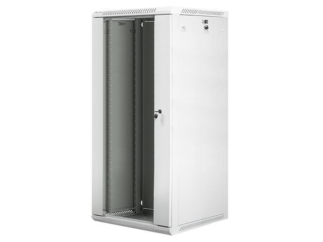 Комуникационен шкаф Lanberg rack cabinet 19" wall-mount 27U / 600x600 for self-assembly (flat pack), grey