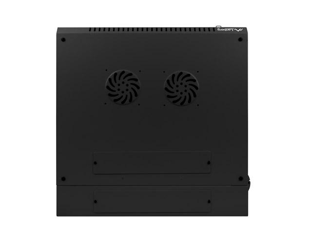 Комуникационен шкаф Lanberg rack cabinet 19” double-section wall-mount 9U / 600x600 for self-assembly (flat pack), black
