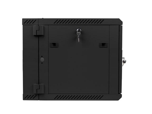 Комуникационен шкаф Lanberg rack cabinet 19” double-section wall-mount 9U / 600x600 for self-assembly (flat pack), black
